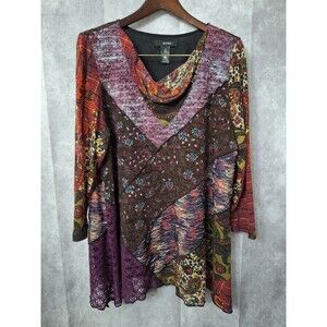 Ali Miles Tunic Sweater Womens XL Art To Wear Textured Abstract Lagenlook Casual